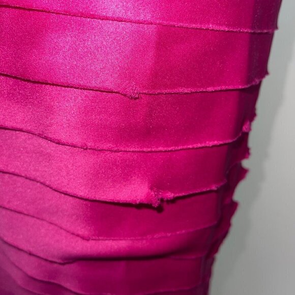 Tadashi Vintage Womens Tiered Gown Size 6 Pink Strapless Made In USA New - Picture 15 of 16